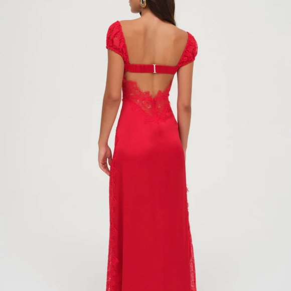 FOR LOVE & LEMONS Casey Maxi Dress in Red NWT - Picture 2 of 12
